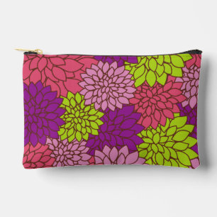 Dahlia Flowers, Colourful Flowers, Floral Pattern Accessory Pouch