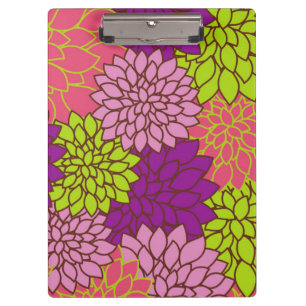 Dahlia Flowers, Colourful Flowers, Floral Pattern Clipboard