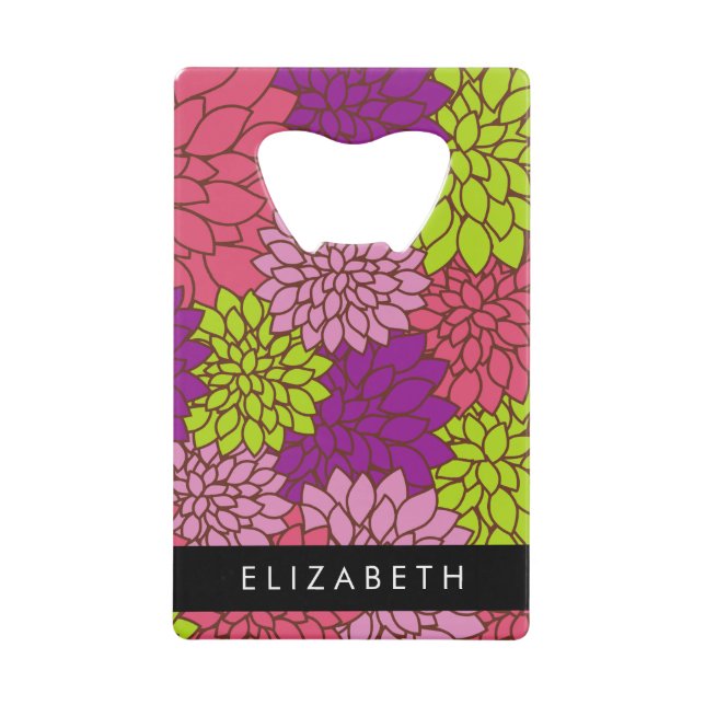 Dahlia Flowers, Colourful Flowers, Your Name (Front)