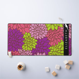 Dahlia Flowers, Colourful Flowers, Your Name Desk Mat