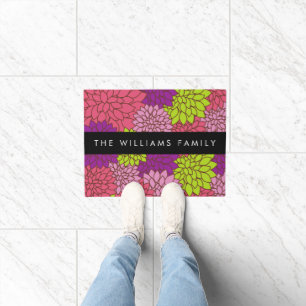 Dahlia Flowers, Colourful Flowers, Your Name Doormat