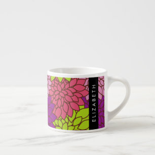 Dahlia Flowers, Colourful Flowers, Your Name Espresso Cup