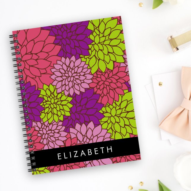 Dahlia Flowers, Colourful Flowers, Your Name Planner (Creator Uploaded)