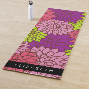 Dahlia Flowers, Colourful Flowers, Your Name Yoga Mat