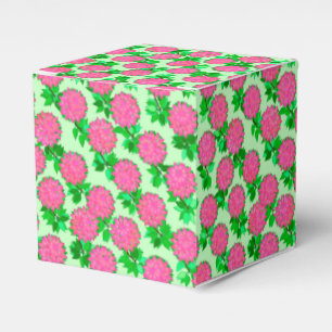 Dahlia flowers in fuchsia pink favour box