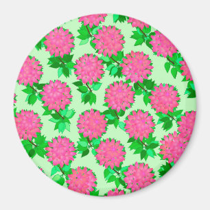 Dahlia flowers in fuchsia pink magnet