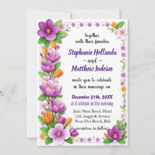 Dahlia Flowers in the Tapestry of Love and Unity - Invitation
