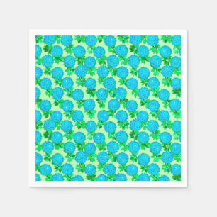 Dahlia flowers in turquoise blue and green napkin