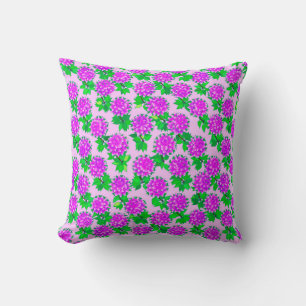 Dahlia flowers in violet and orchid cushion