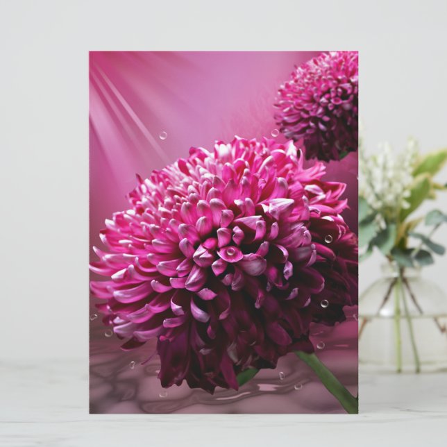 Dahlia Flowers Invitation (Standing Front)