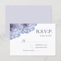 Dahlia flowers lilac white floral wedding RSVP