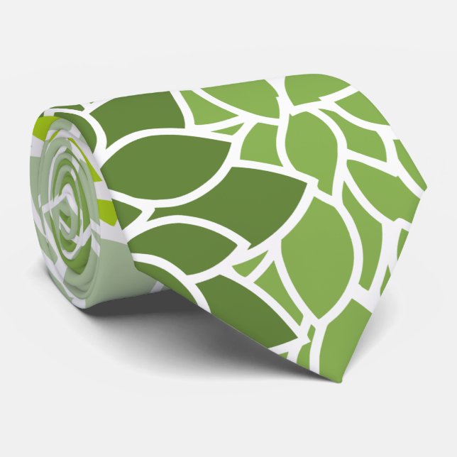 Dahlia Flowers, Pattern Of Flowers, Green Dahlia Tie (Rolled)