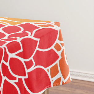 Dahlia Flowers, Pattern Of Flowers, Orange Dahlia Tablecloth