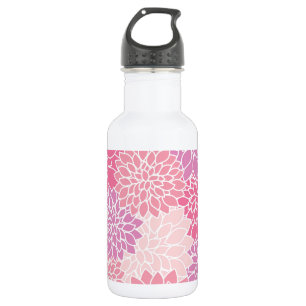 Dahlia Flowers, Pattern Of Flowers, Pink Dahlia 532 Ml Water Bottle