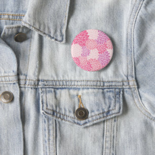 Dahlia Flowers, Pattern Of Flowers, Pink Dahlia 6 Cm Round Badge