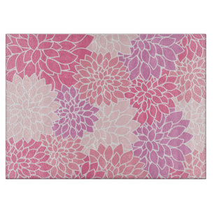 Dahlia Flowers, Pattern Of Flowers, Pink Dahlia Cutting Board
