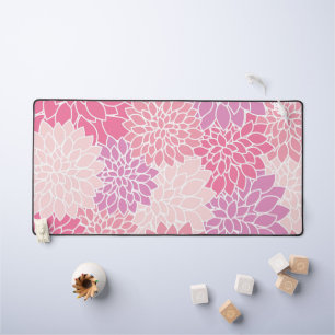 Dahlia Flowers, Pattern Of Flowers, Pink Dahlia Desk Mat