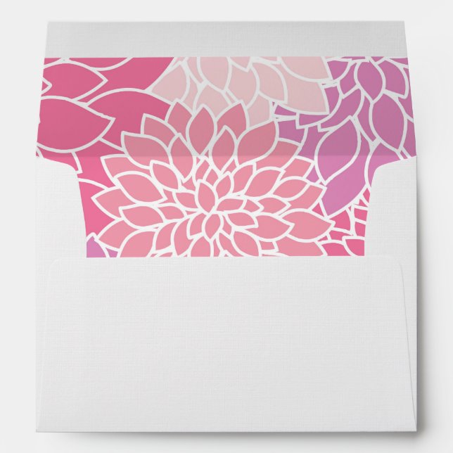 Dahlia Flowers, Pattern Of Flowers, Pink Dahlia Envelope (Back (Bottom))