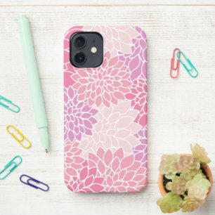 Dahlia Flowers, Pattern Of Flowers, Pink Dahlia iPhone 12 Case