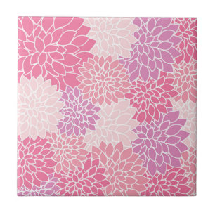 Dahlia Flowers, Pattern Of Flowers, Pink Dahlia Tile