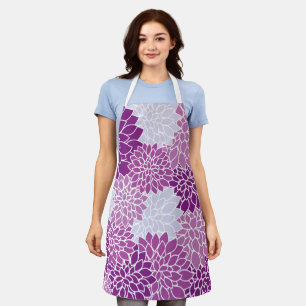 Dahlia Flowers, Pattern Of Flowers, Purple Dahlia Apron