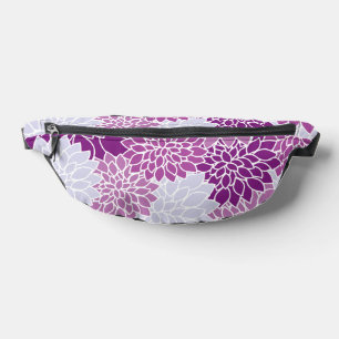 Dahlia Flowers, Pattern Of Flowers, Purple Dahlia Bum Bags