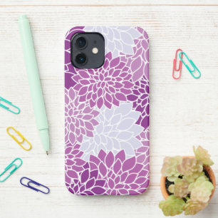 Dahlia Flowers, Pattern Of Flowers, Purple Dahlia iPhone 12 Case