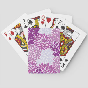 Dahlia Flowers, Pattern Of Flowers, Purple Dahlia Playing Cards