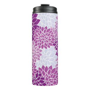 Dahlia Flowers, Pattern Of Flowers, Purple Dahlia Thermal Tumbler