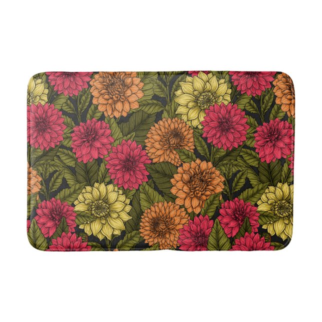 Dahlia garden bath mat (Front)