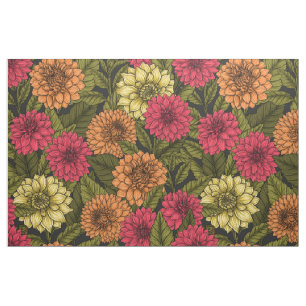 Dahlia garden fabric