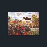 Dahlia Garden in Argenteuil Claude Monet Fine Art Canvas Print<br><div class="desc">"The Garden in Argenteuil" was created by French Impressionism painter Claude Monet in 1873 showing his wife and him in their dahlia garden in the sun.</div>