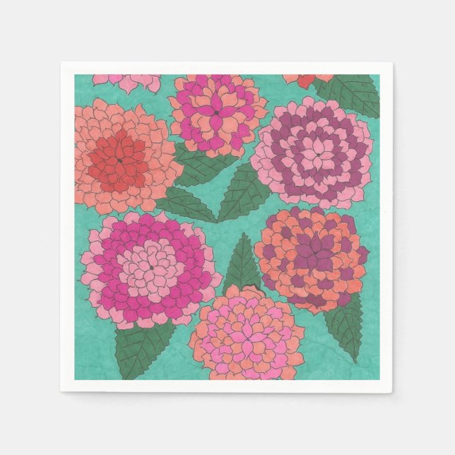 Dahlia Garden  Napkin (Front)