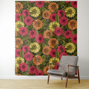 Dahlia garden tapestry