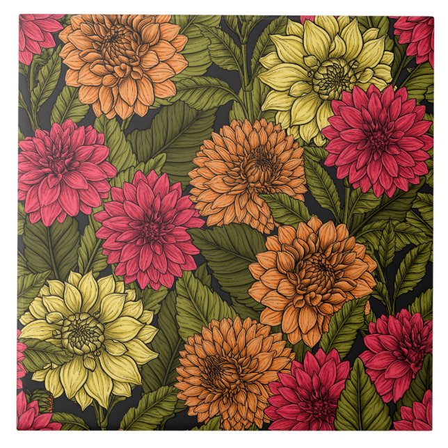 Dahlia garden tile (Front)