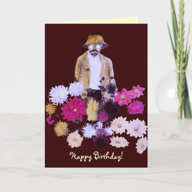 Dahlia Gardener Birthday Card (Front)