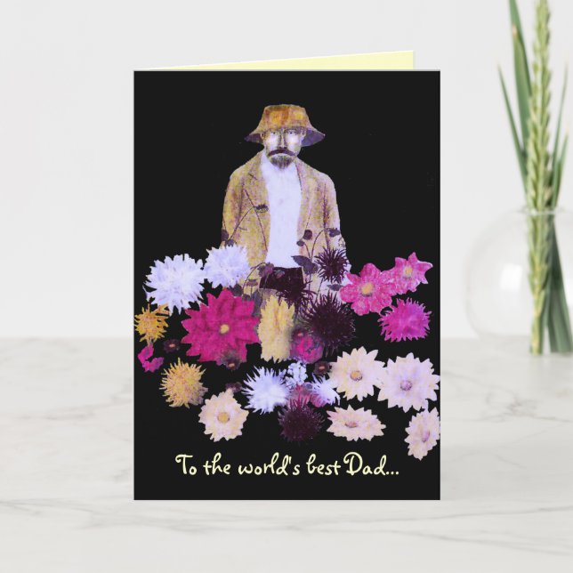 Dahlia Gardener Fathers Day Card (Front)