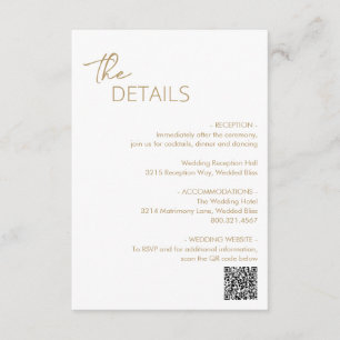Dahlia Gold Contemporary Modern Wedding Enclosure Card