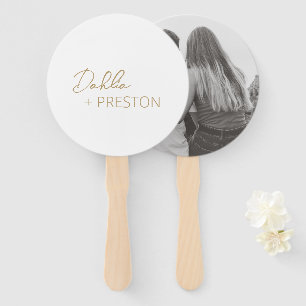 Dahlia Gold Contemporary Modern Wedding Hand Fan