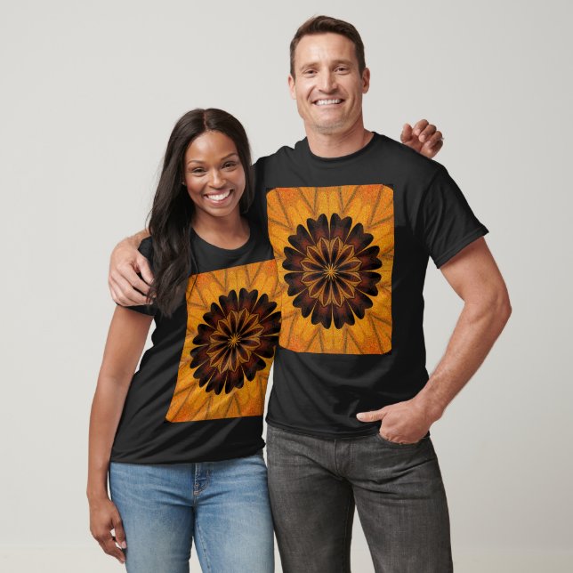 Dahlia in Black Bohemian Floral Graphic T-Shirt (Unisex)