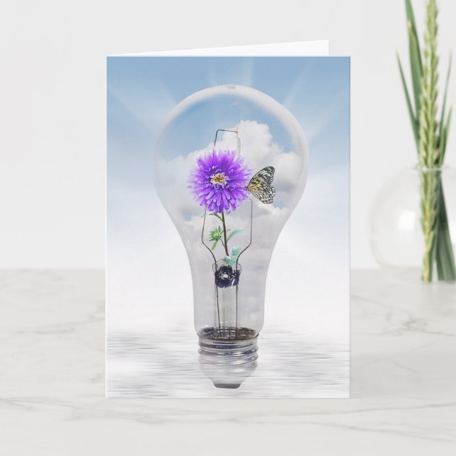 Dahlia in Light Bulb Card (Front)
