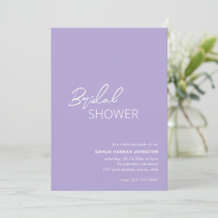 Dahlia Lavender Contemporary Modern Bridal Shower Invitation