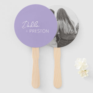 Dahlia Lavender Contemporary Modern Wedding Hand Fan