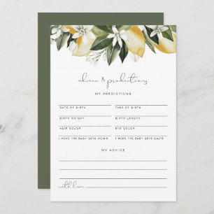 DAHLIA Lemon Baby Advice and Predictions Card
