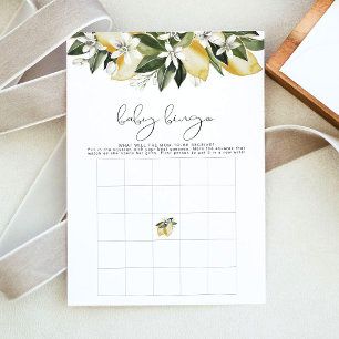 DAHLIA Lemon Citrus Fruit Baby Shower Bingo Game Invitation