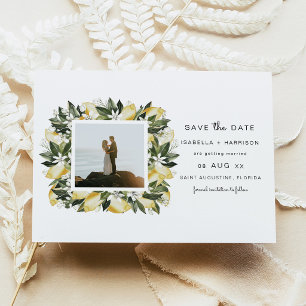 Dahlia - Lemon Citrus Photo Garden Save the Date Invitation
