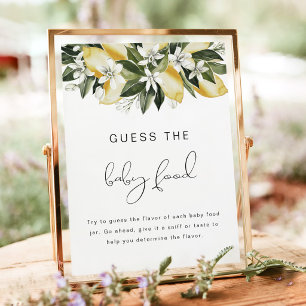 DAHLIA Lemon Guess the Baby Food Baby Shower Poster