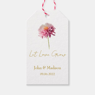 Dahlia Let love grow wedding seed Gift Tags