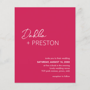 Dahlia Magenta Modern Budget Wedding Invitation