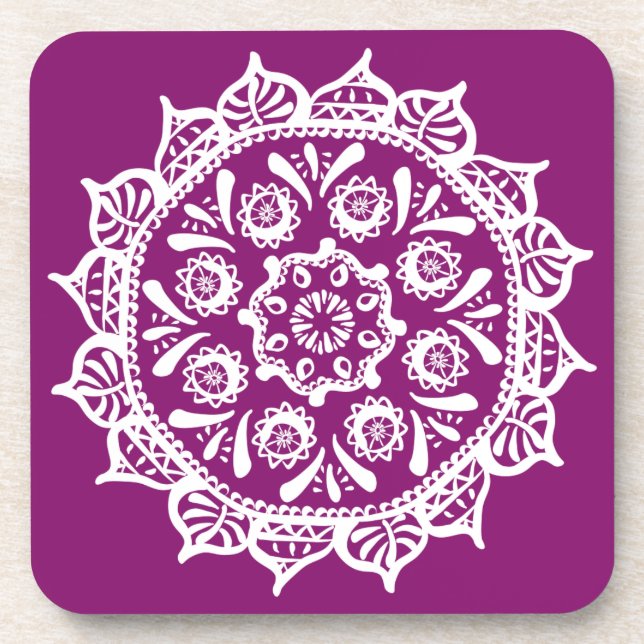 Dahlia Mandala Coaster (Front)